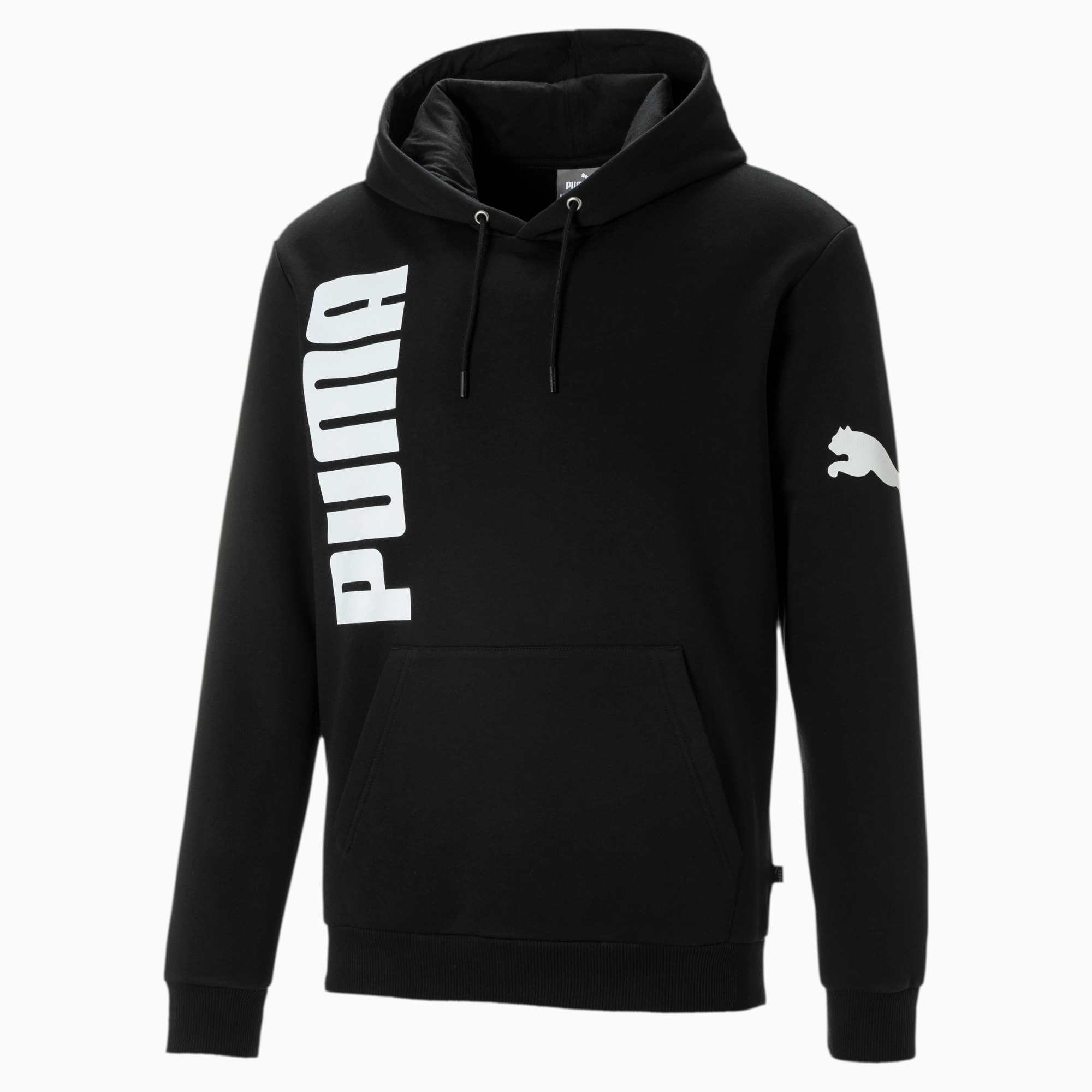 Big Logo Fleece hoodie voor Heren, Zwart, Maat XXS | PUMA