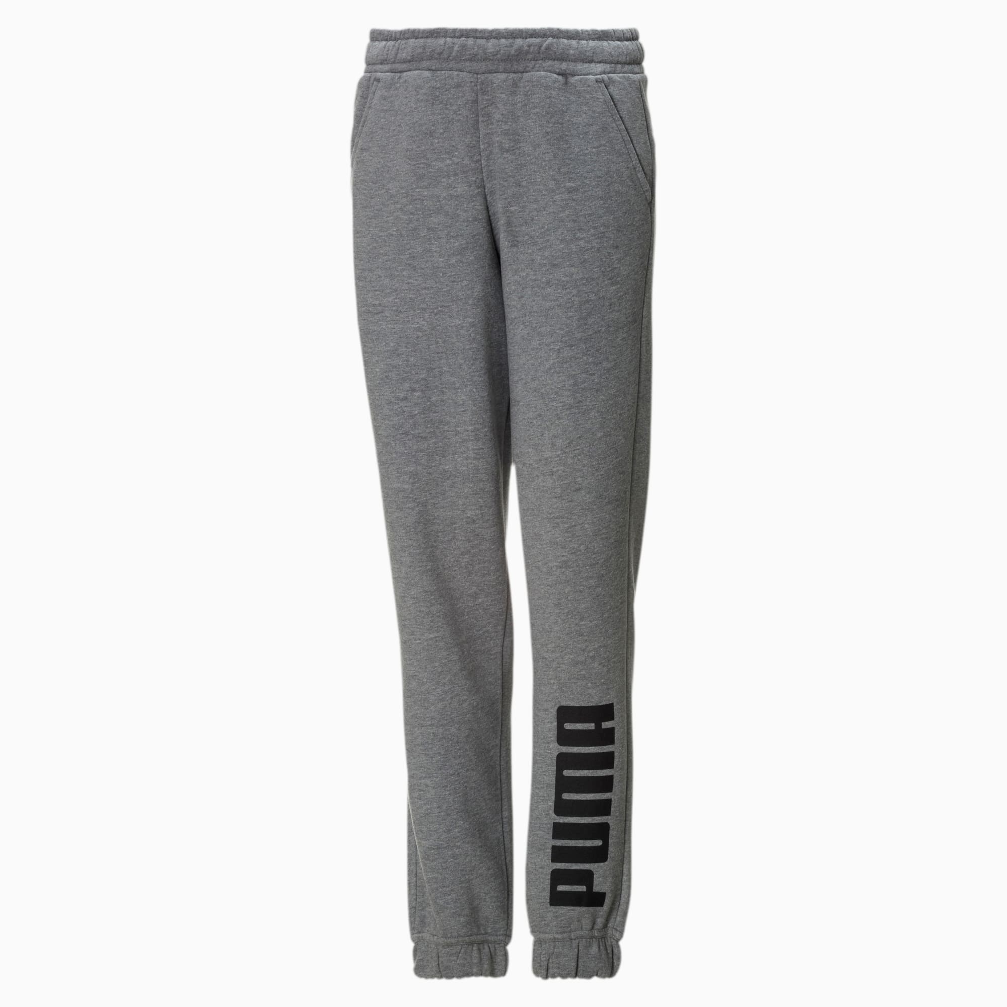 Fleece joggingbroek sweatpants, Zwart/Grijs, Maat 116 | PUMA
