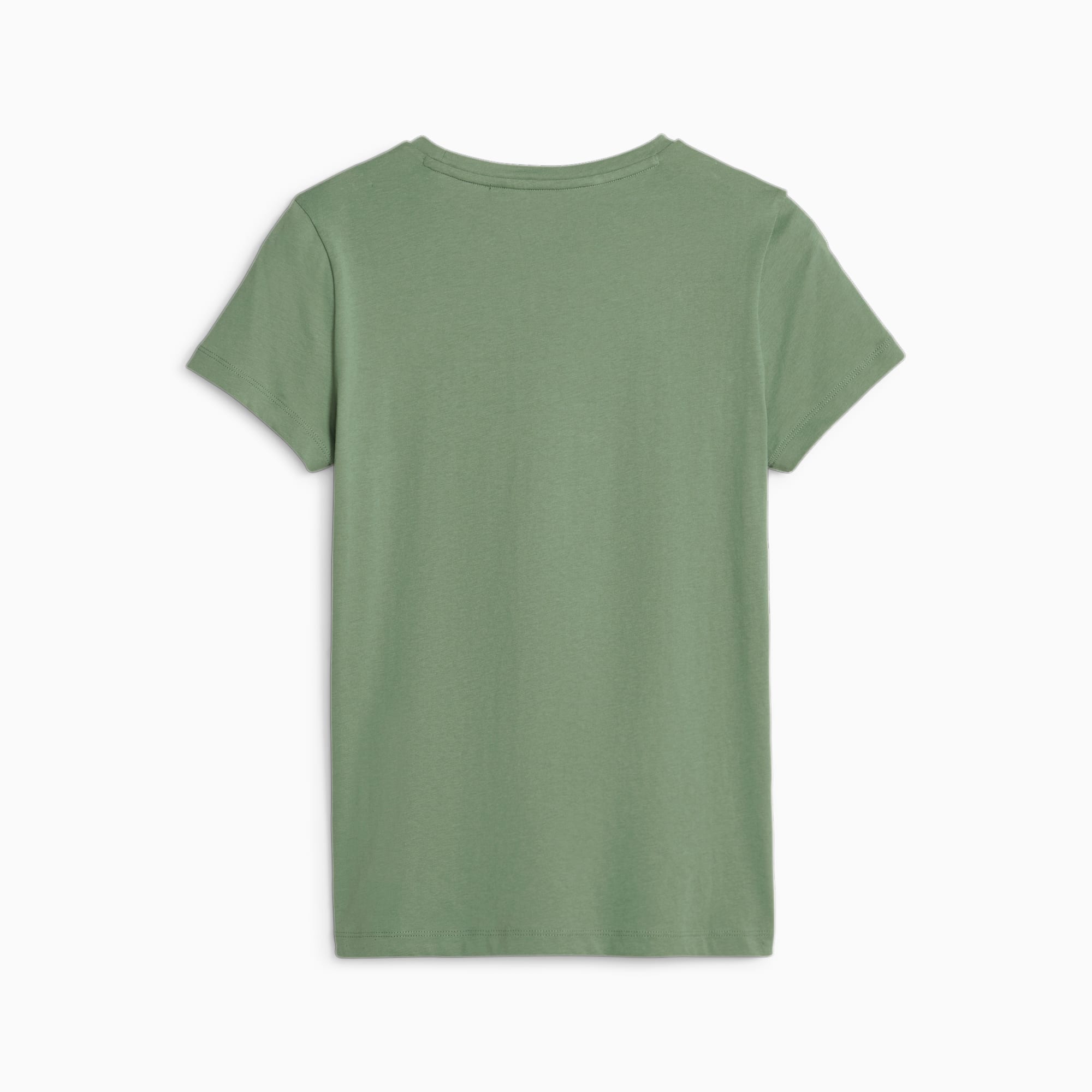 PUMA Essentials+ Metallic Logo T-shirt&apos;voor dames, Eucalyptus