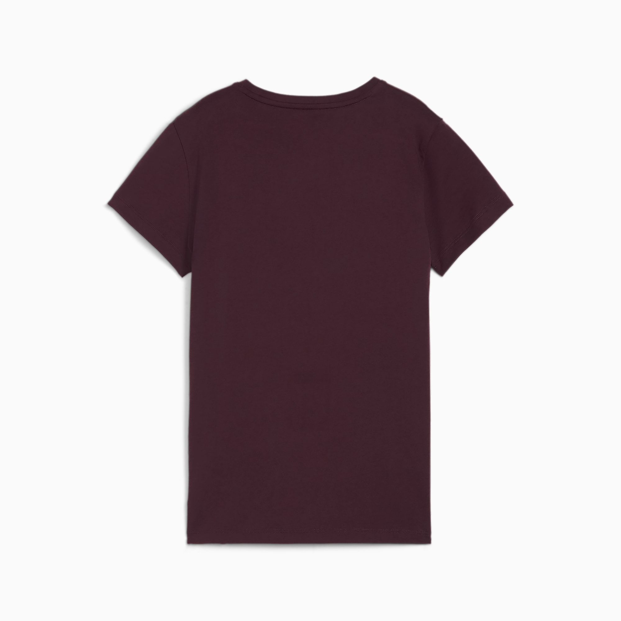 PUMA Essentials+ Metallic Logo T-shirt voor Dames, Midnight Plum