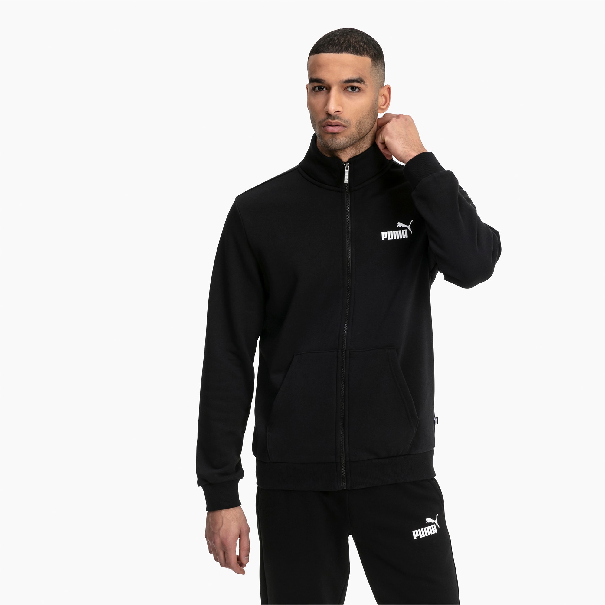 PUMA Blouson en sweat Essentials pour Homme, Noir, Taille S, Vêtements