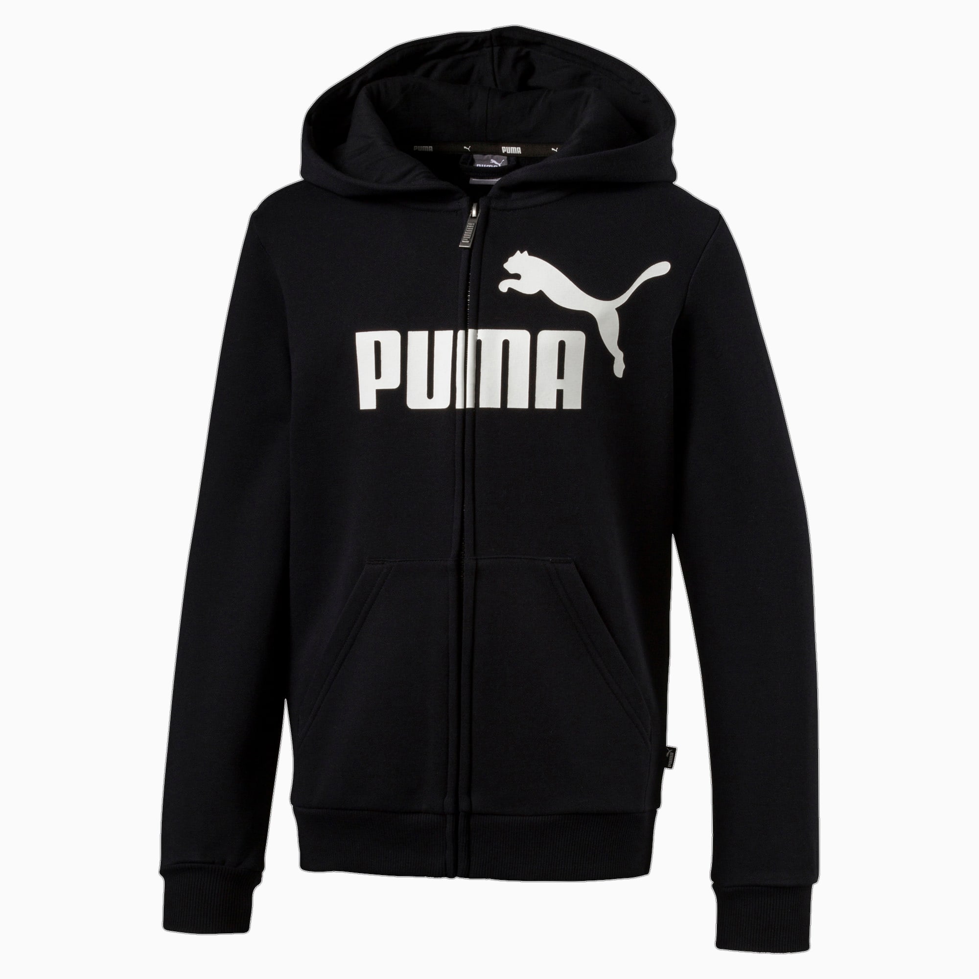 PUMA Blouson à capuche Essentials pour garçon, Noir, Taille 128, Vêtements