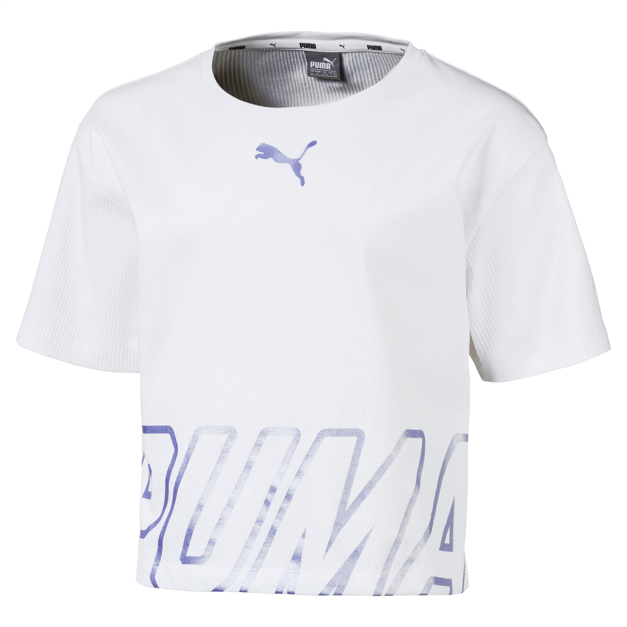 PUMA T-Shirt Alpha pour fille, Blanc, Taille 128, Vêtements