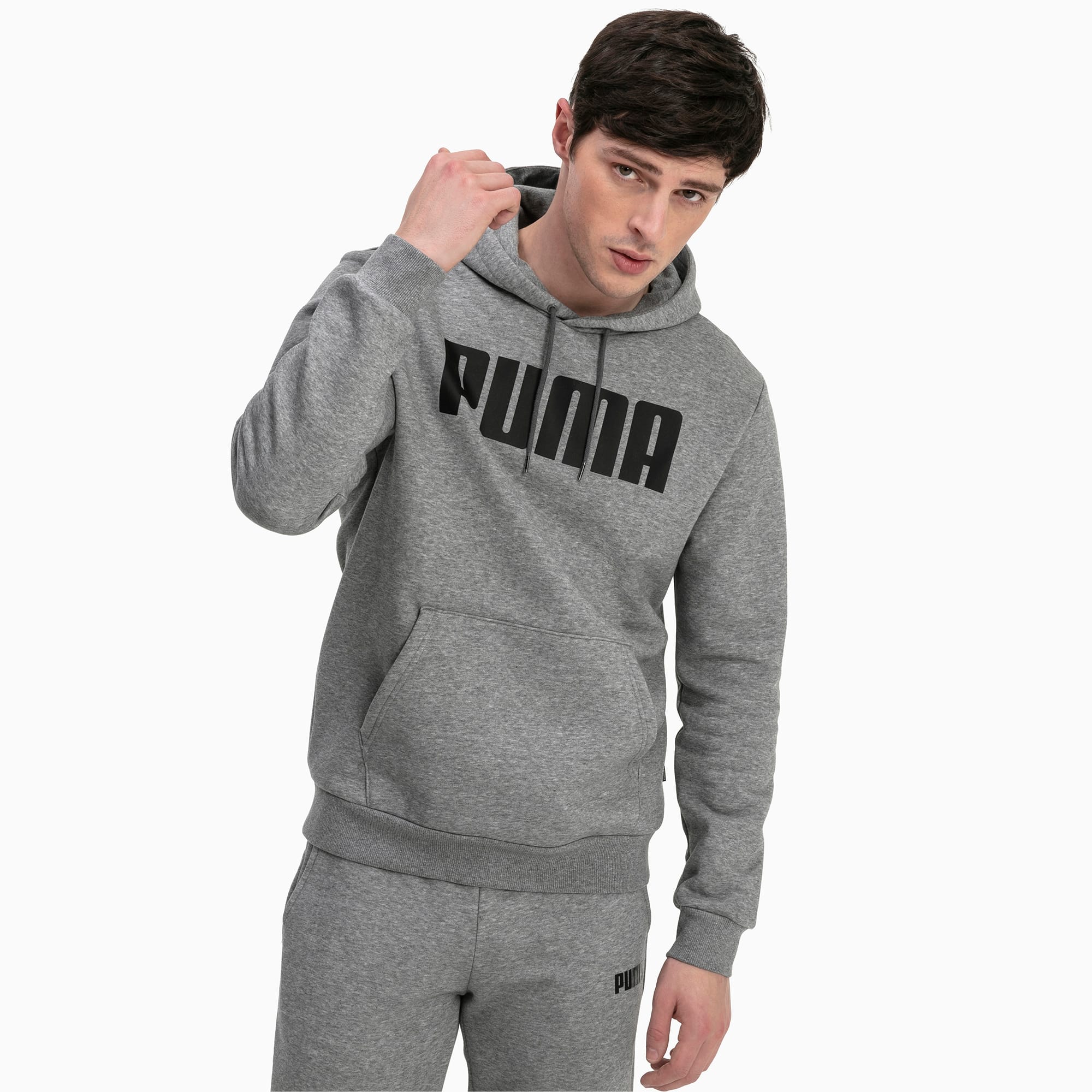 PUMA Essentials fleece herenhoodie pour Homme, Gris/Bruyère, Taille XS, Vêtements