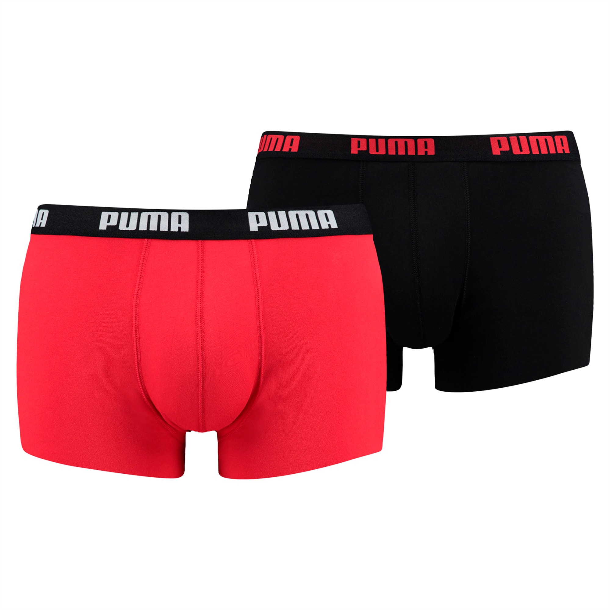 Image of PUMA Basic Short Boxer 2er Pack Für Herren | Mit Aucun | Rot/Schwarz | Größe: L
