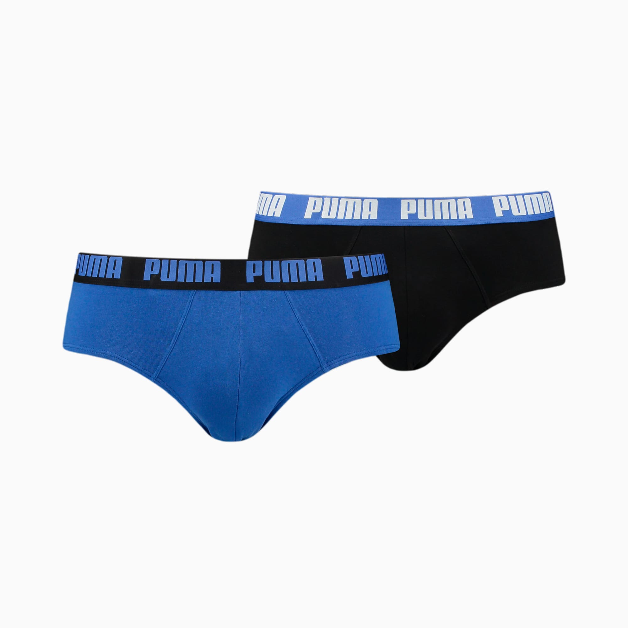 PUMA Basic Slips Herren 2er-Pack, Schwarz/Blau, Größe: XL, Kleidung
