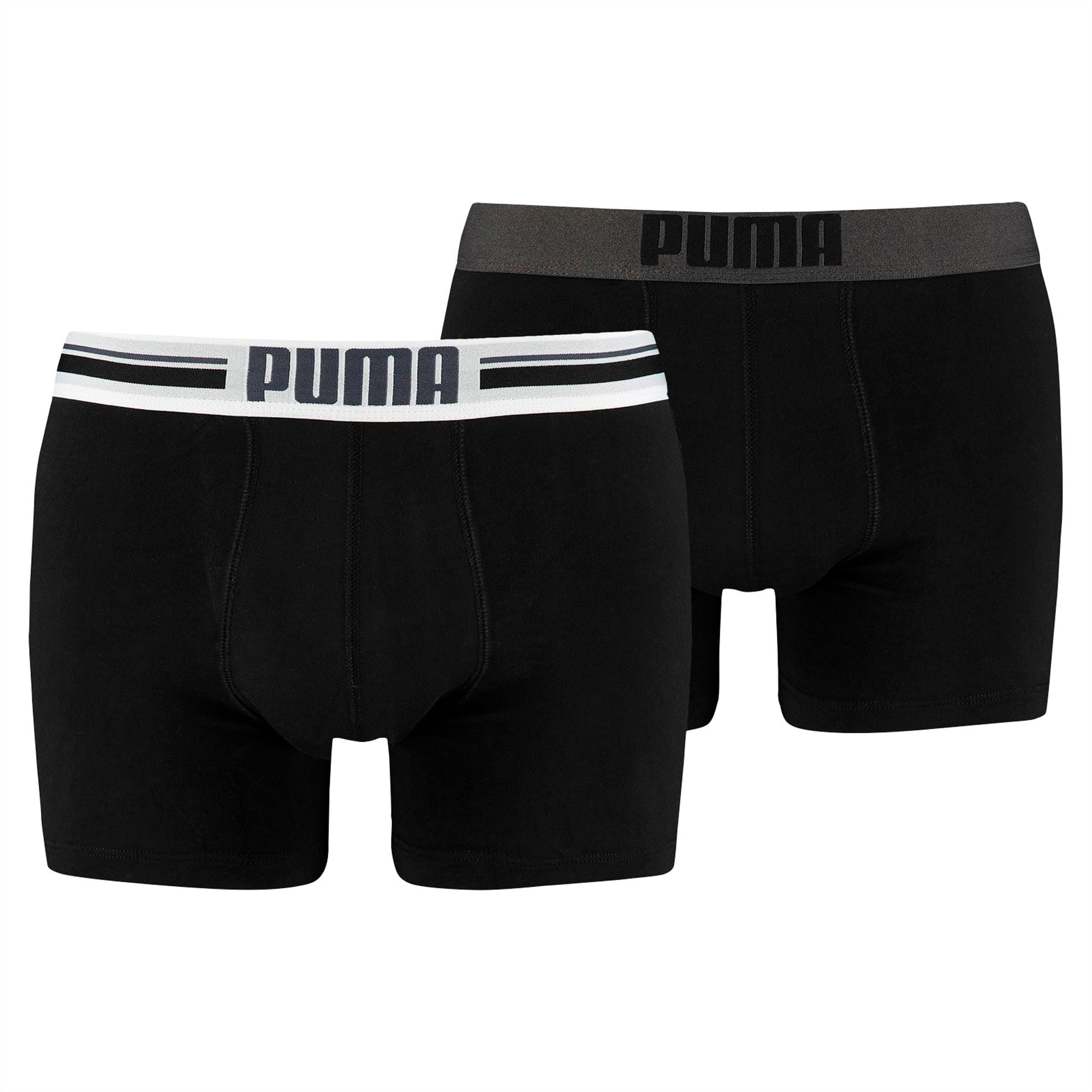 PUMA Lot de deux boxers Placed Logo pour Homme, Noir, Taille M, Vêtements