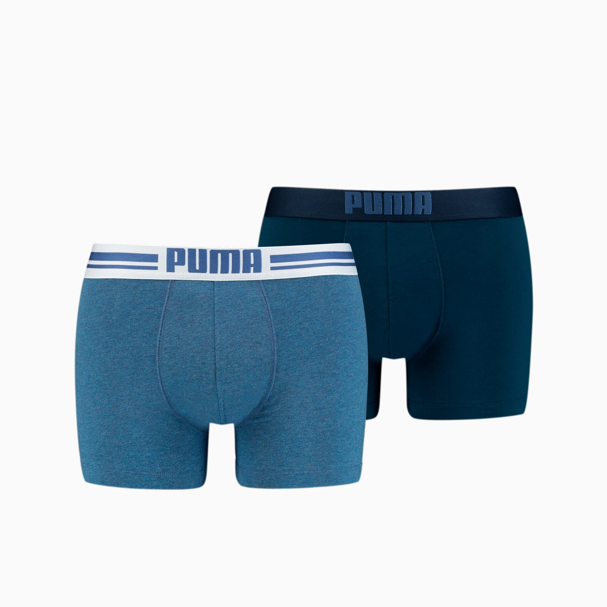 PUMA Lot de deux boxers Placed Logo pour Homme, Bleu, Taille S, Vêtements