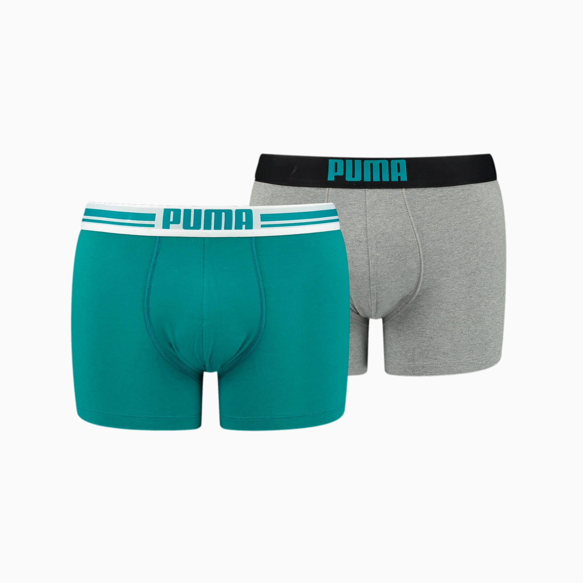 PUMA Placed Logo Herren-Boxershorts 2er-Pack, Grau, Größe: L, Kleidung