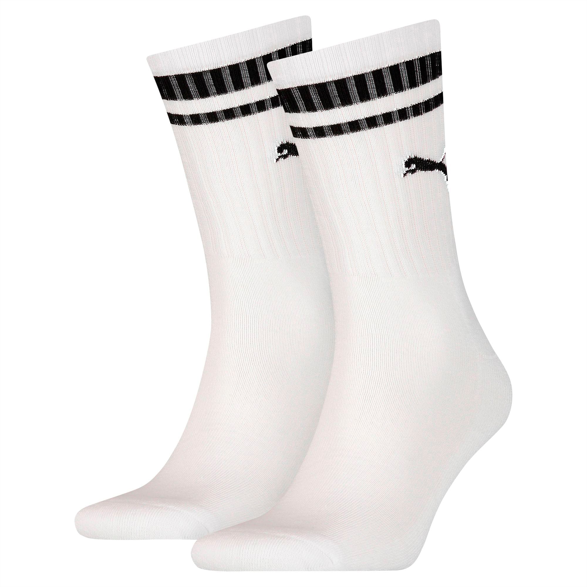 2 paar Heritage Striped Crew sokken, Wit, Maat 39-42 | PUMA