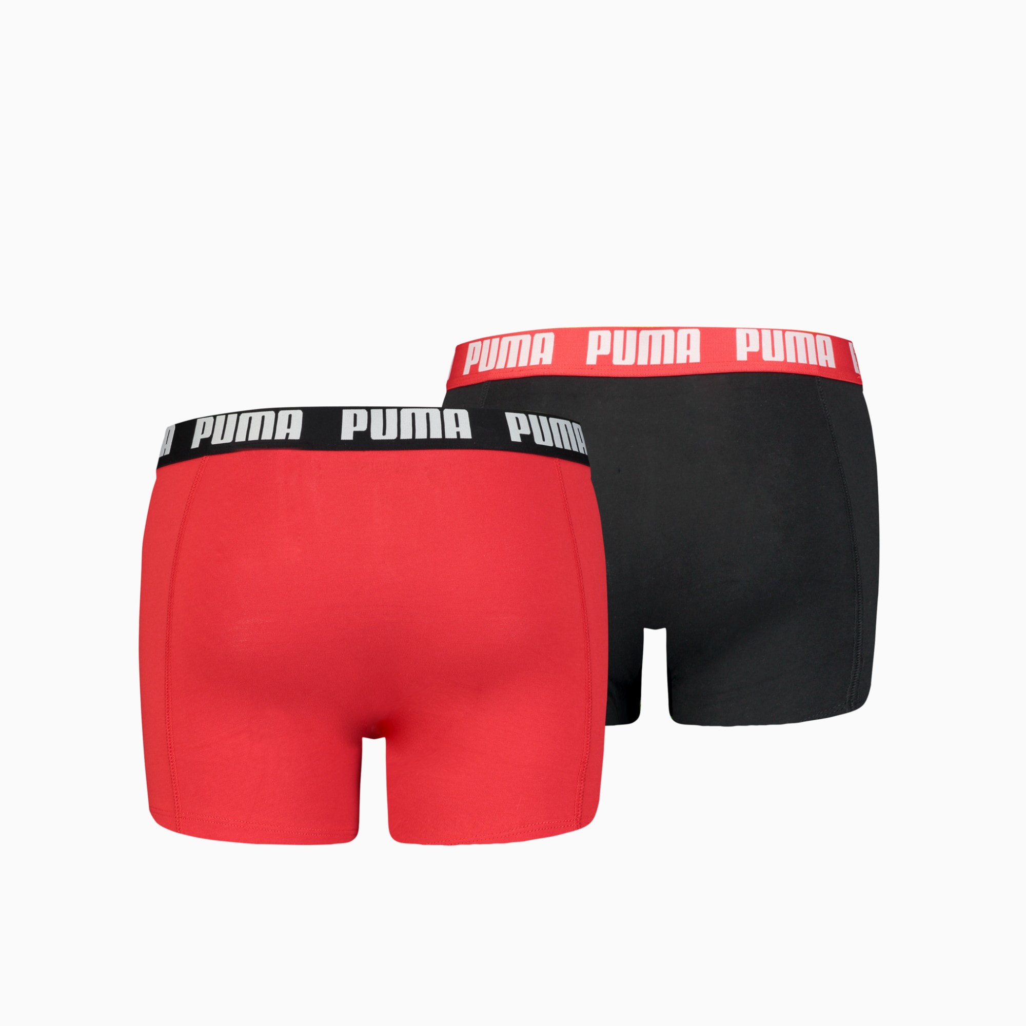 PUMA Basic Boxershorts Herren 2er-Pack, Rot/Schwarz, Größe: XXL, Kleidung
