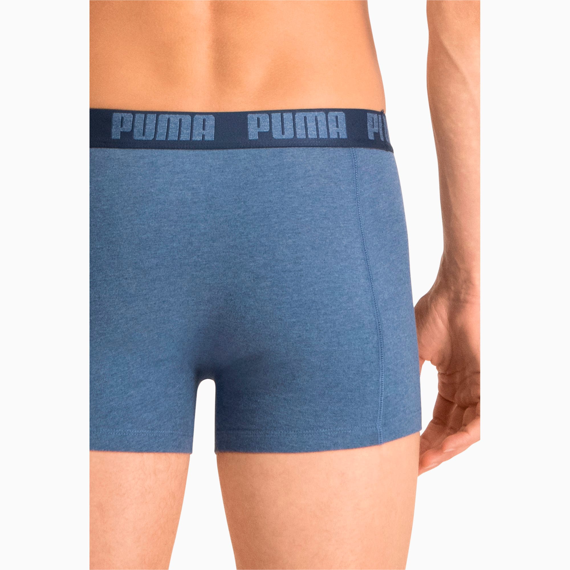 PUMA Basic Boxershorts Herren 2er-Pack, Blau, Größe: L, Kleidung