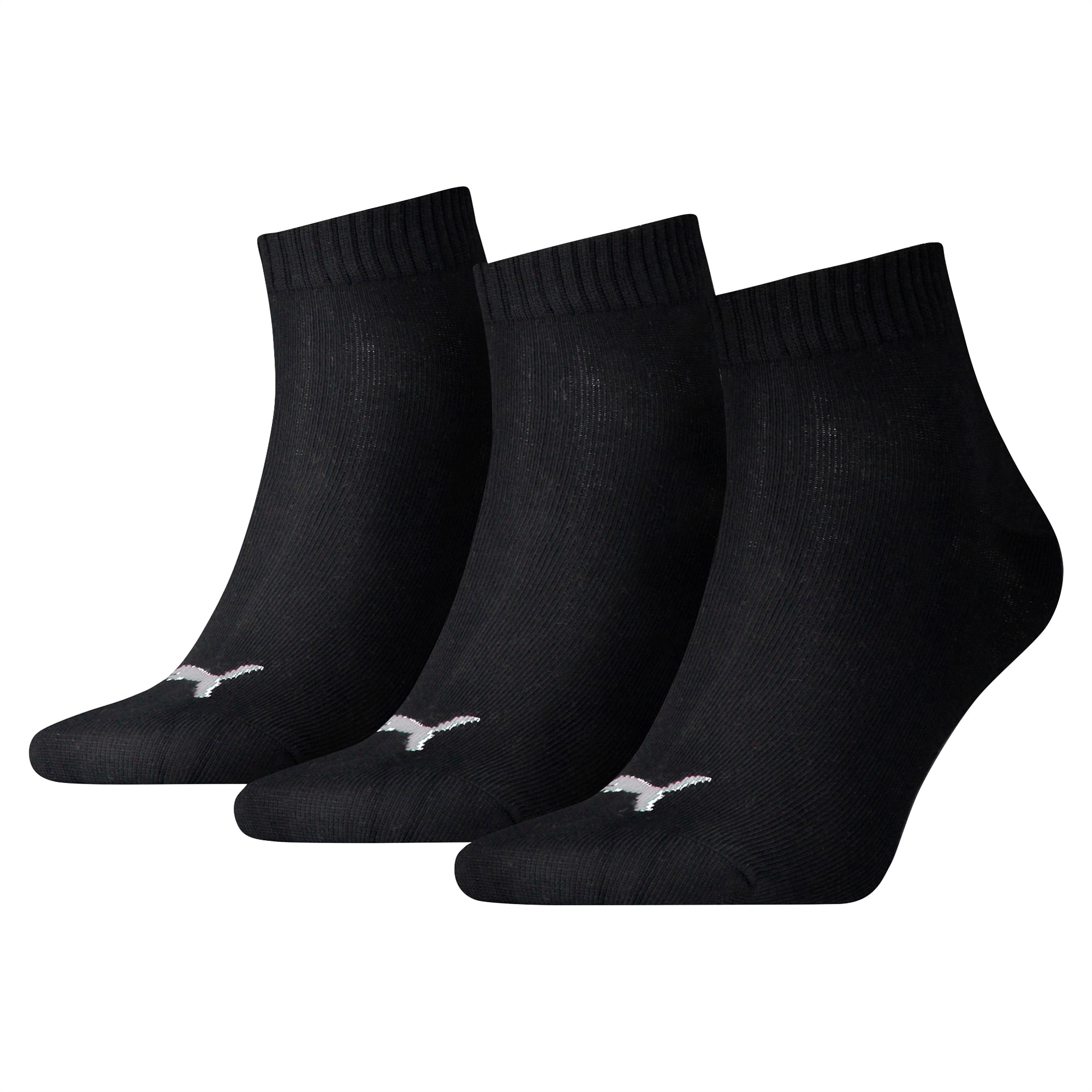 Image of PUMA Einfarbige Quarter-Socken 3er Pack | Mit Aucun | Schwarz | Größe: 39-42