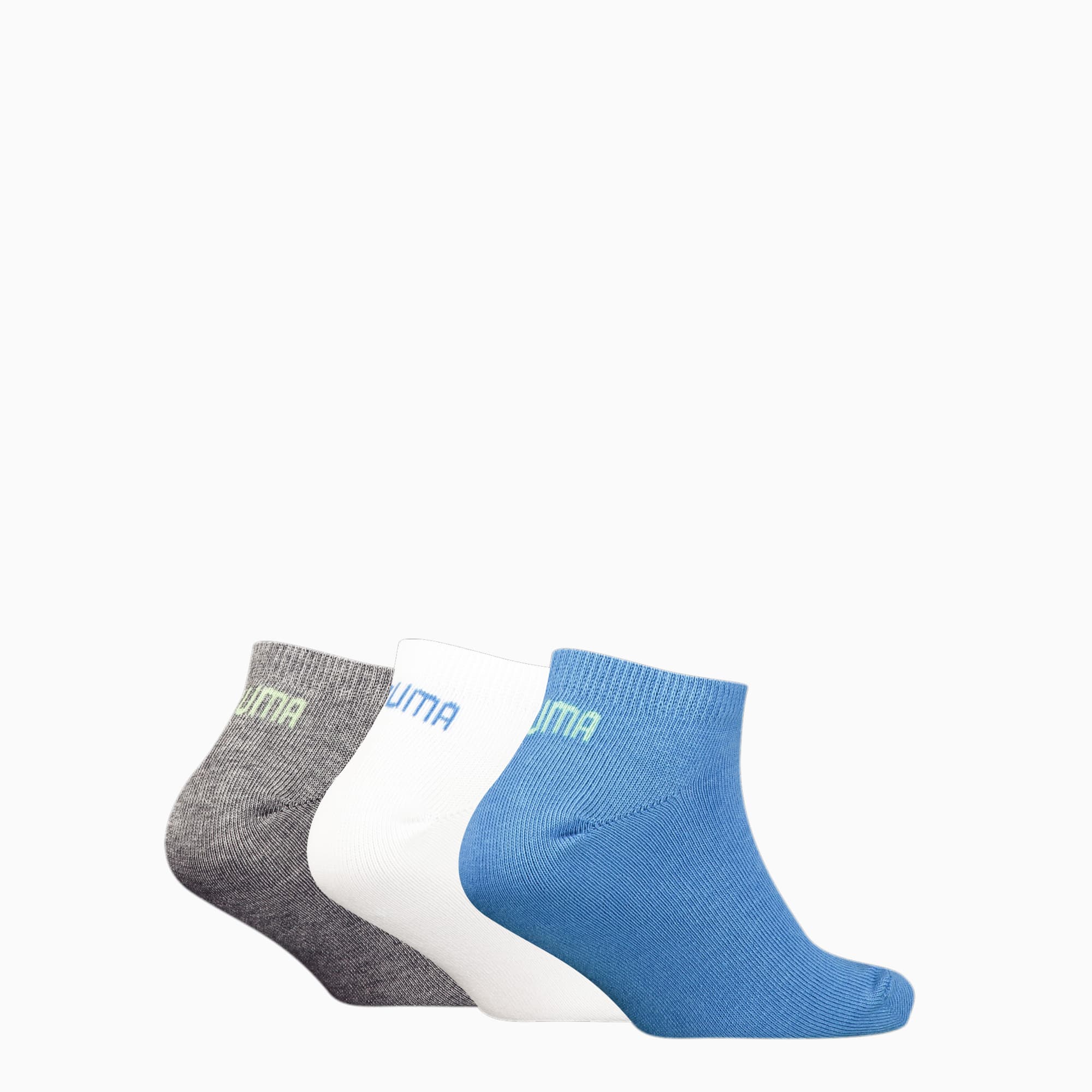 PUMA Kids' Invisible Socks 3 Pack, Blue/White