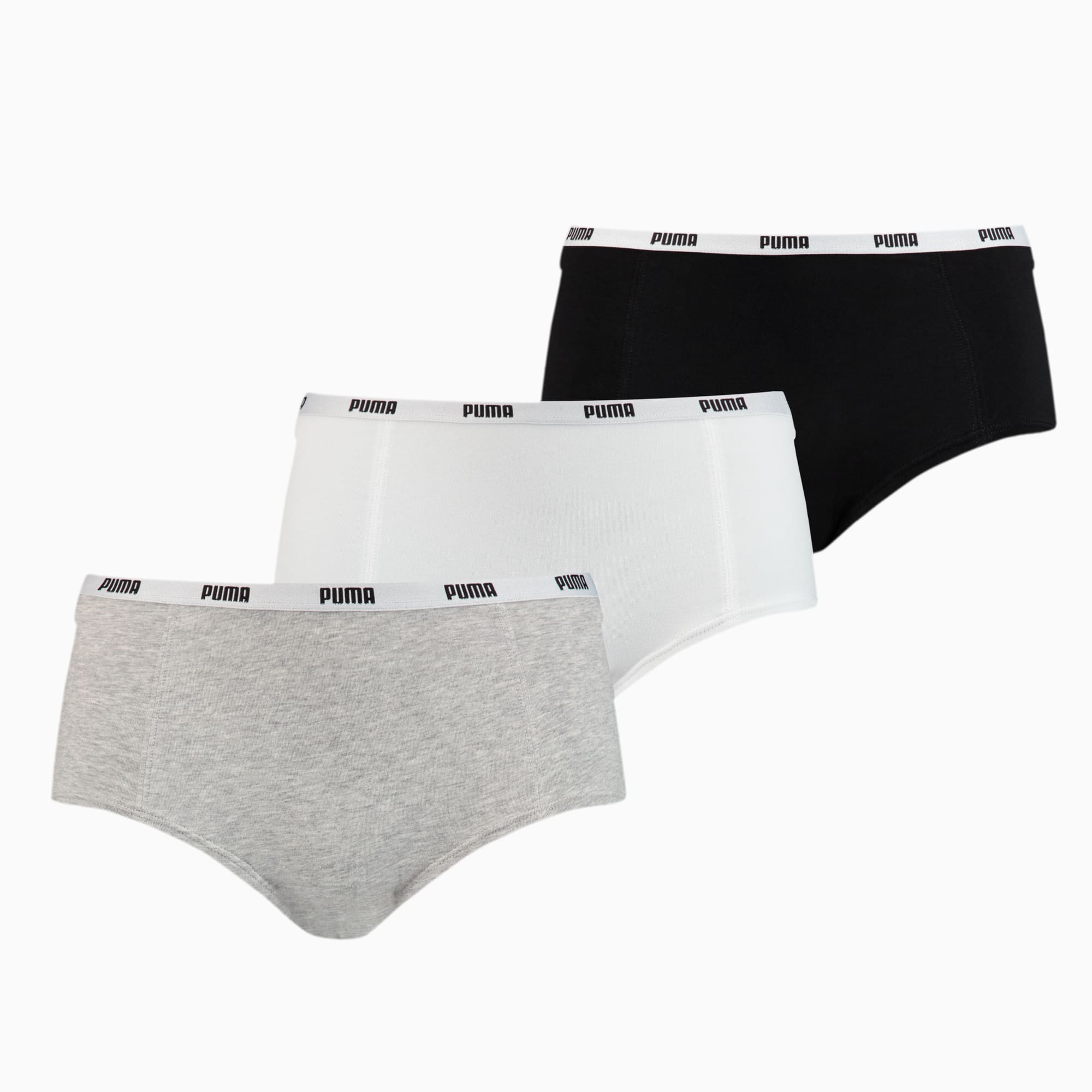 Lot de 3 mini-shorts PUMA pour Femme, Blanc/Noir/Gris, Taille XS, Vêtements