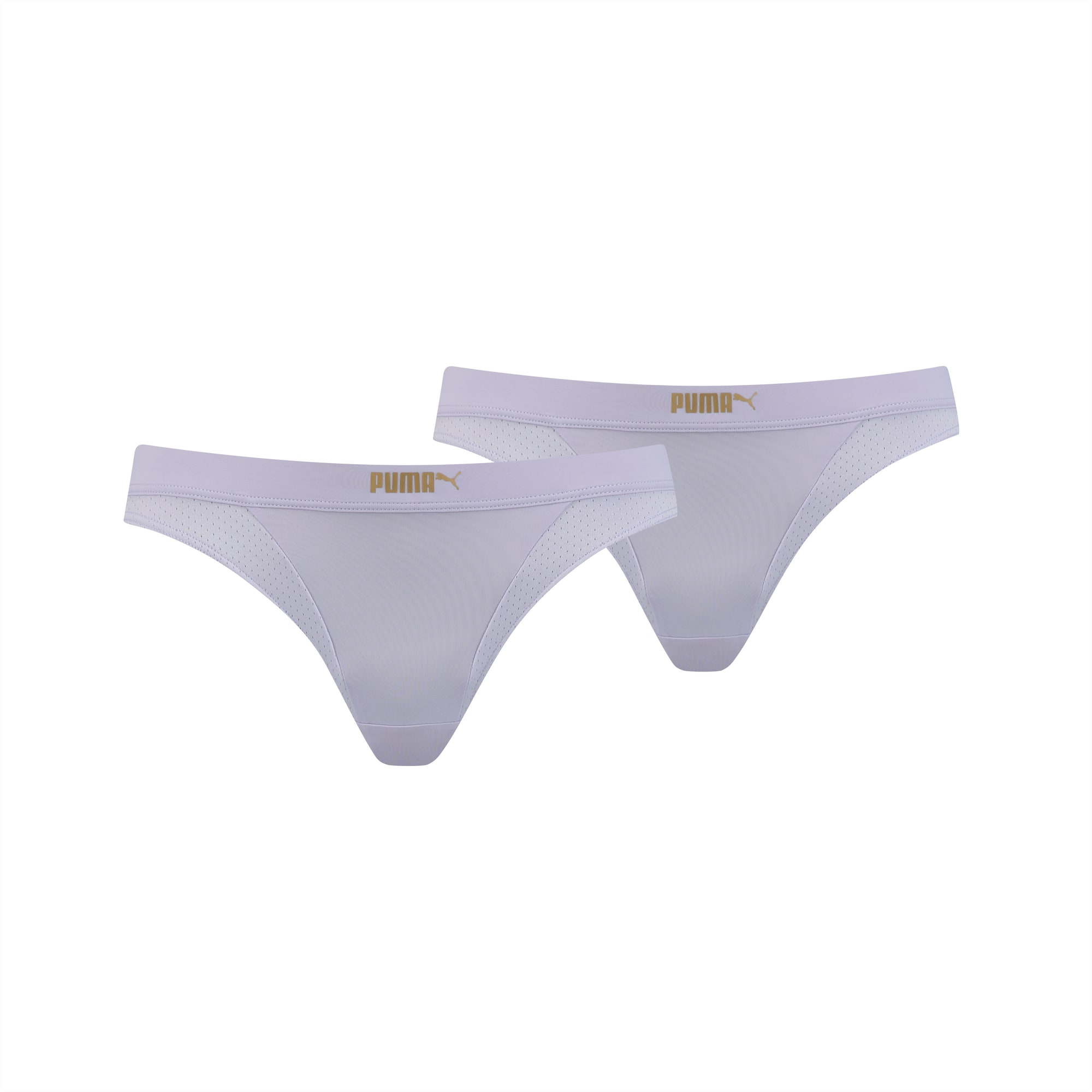 Image of PUMA Damen Bikinislips aus Mikrofaser-Mesh 2er Pack | Mit Aucun | Lila | Größe: L
