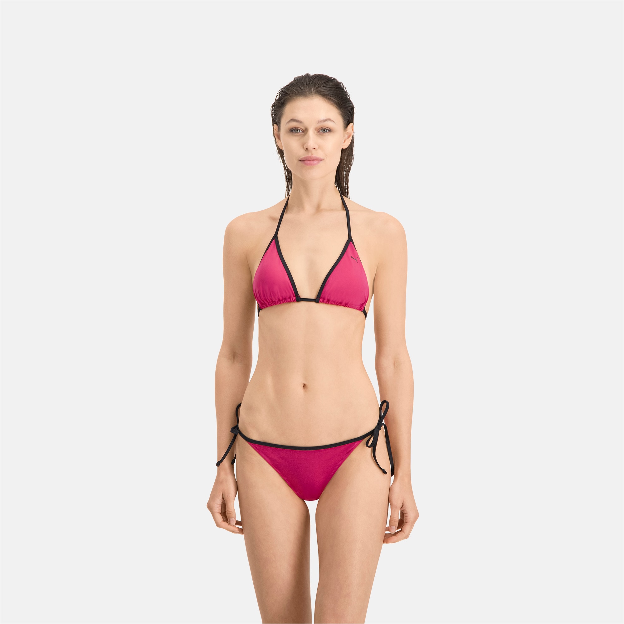 Image of PUMA Swim Damen Bikinihose mit seitlicher Schnürung | Mit Aucun | Rosa | Größe: M