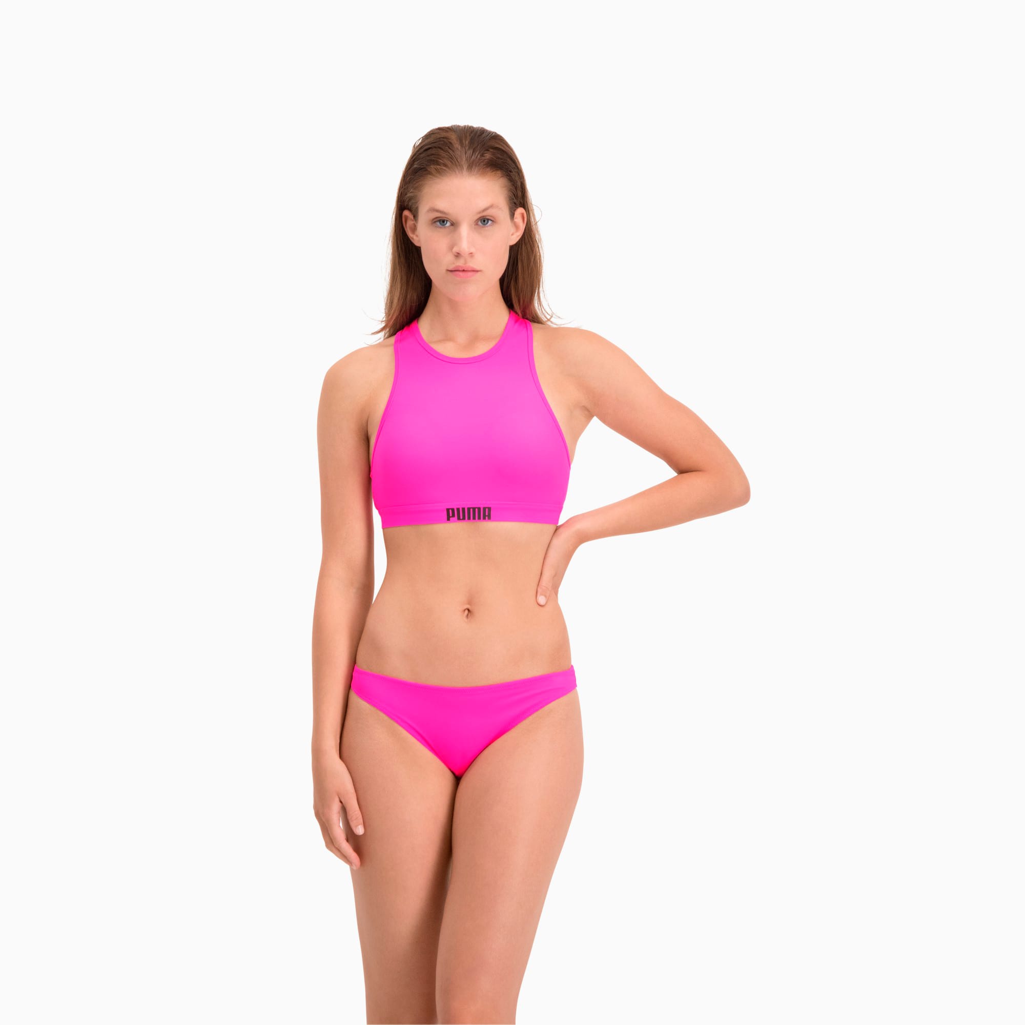 Top de bikini PUMA Swim Racerback pour Femme, Rose, Taille S, Vêtements