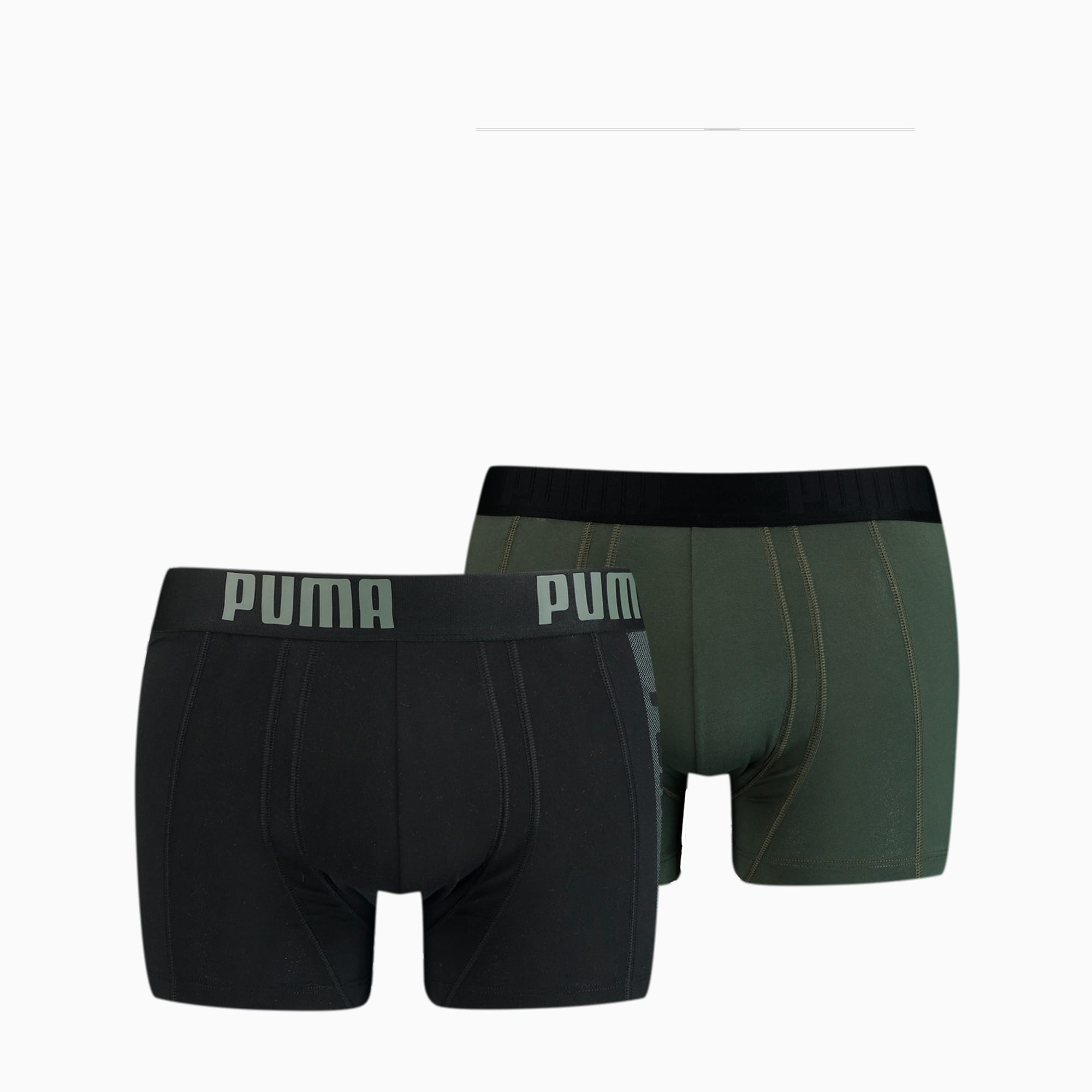 PUMA Lot de 2 shorts boxers Statement pour Homme, Vert, Taille S, Vêtements