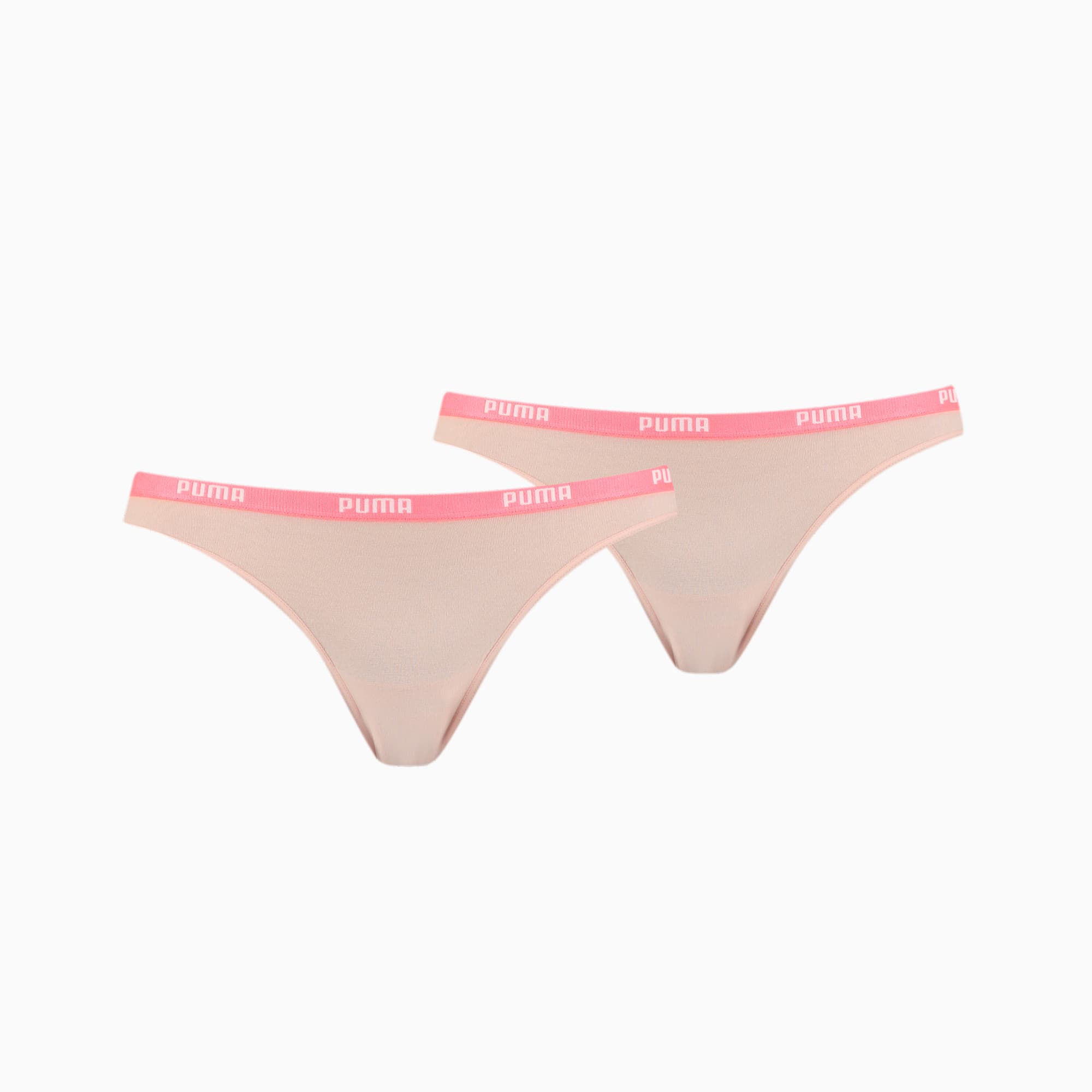 PUMA Lot de 2 slips Bikini pour Femme, Rose, Taille M, Vêtements