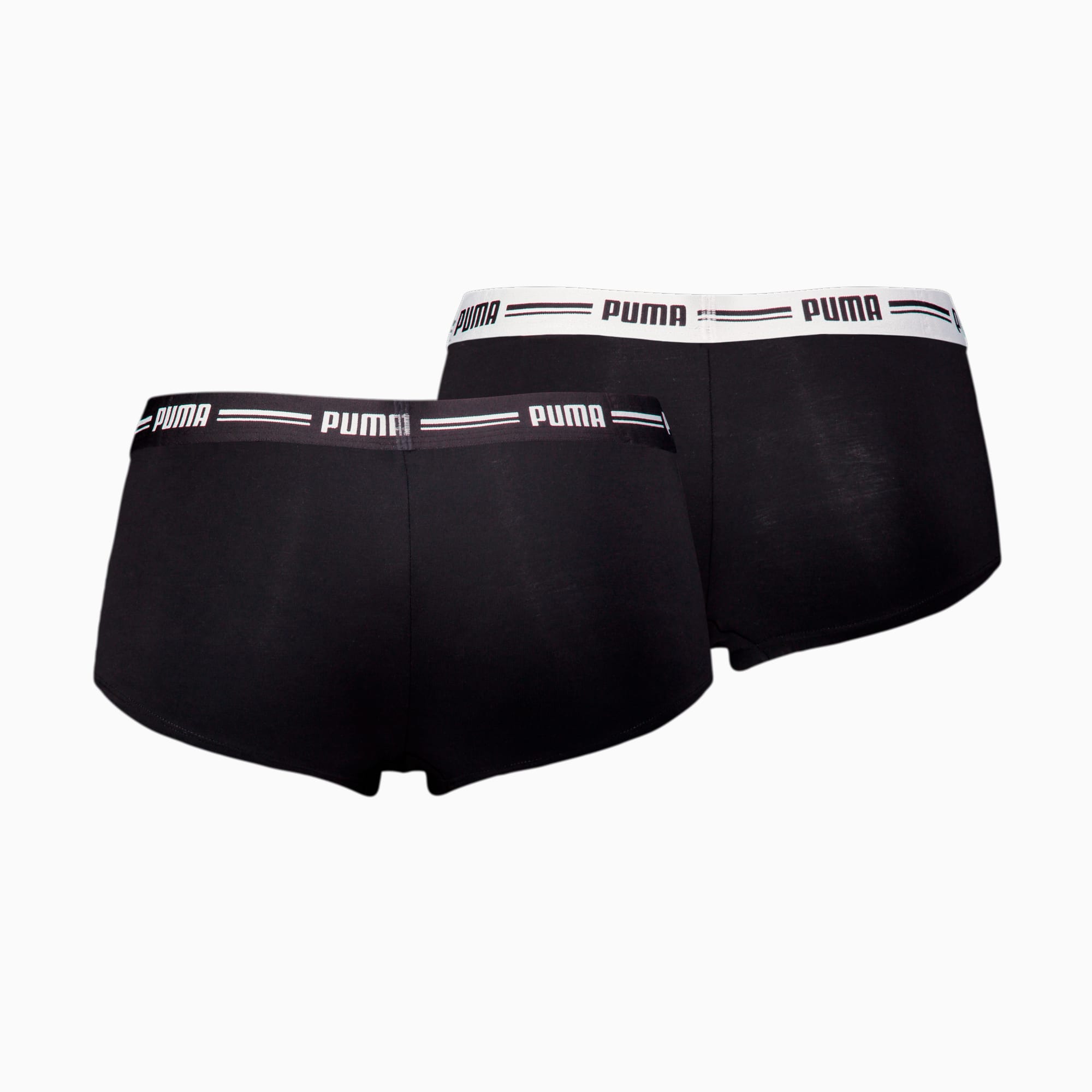 PUMA Damen Panties 2er-Pack, Schwarz, Größe: L, Kleidung