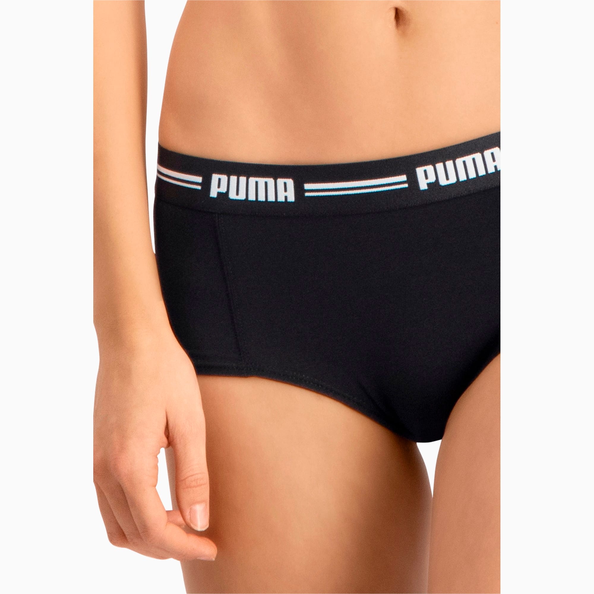 PUMA Damen Panties 2er-Pack, Schwarz, Größe: XL, Kleidung