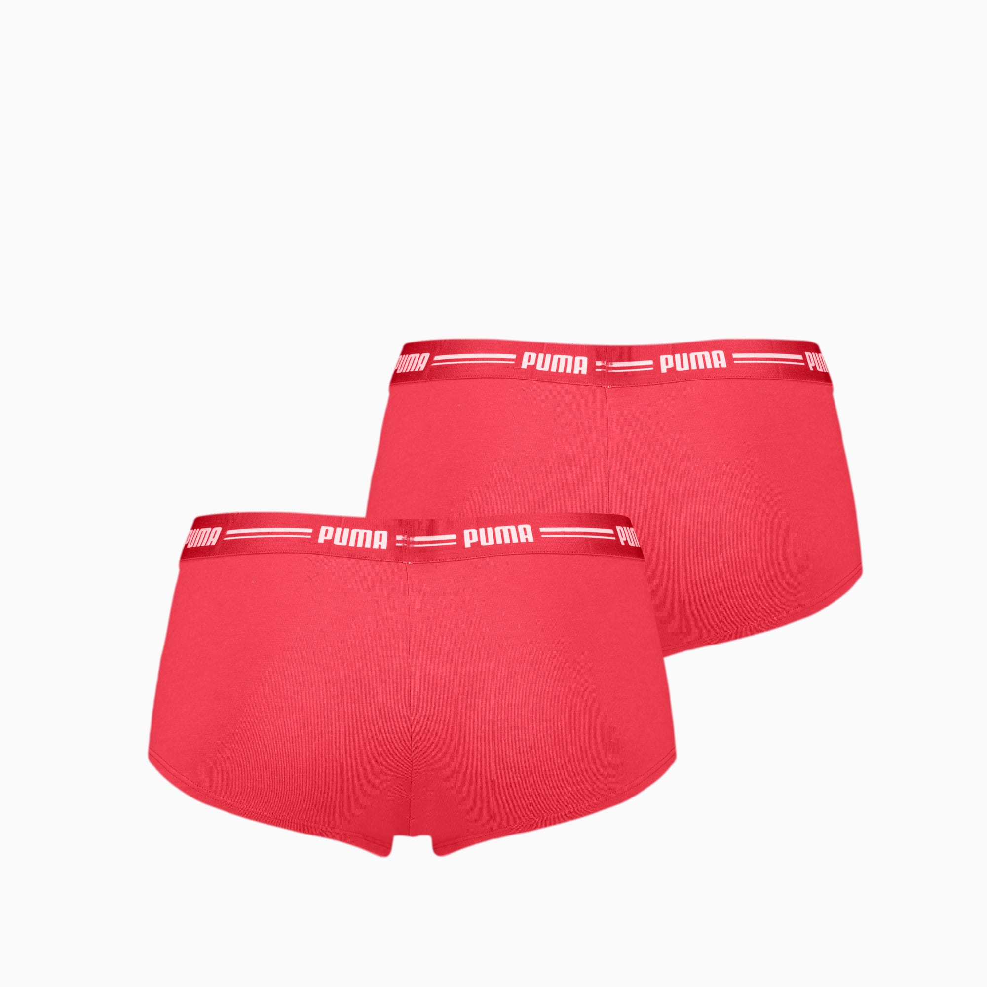 PUMA dames 2P cotton modal mini boxershorts rood - L