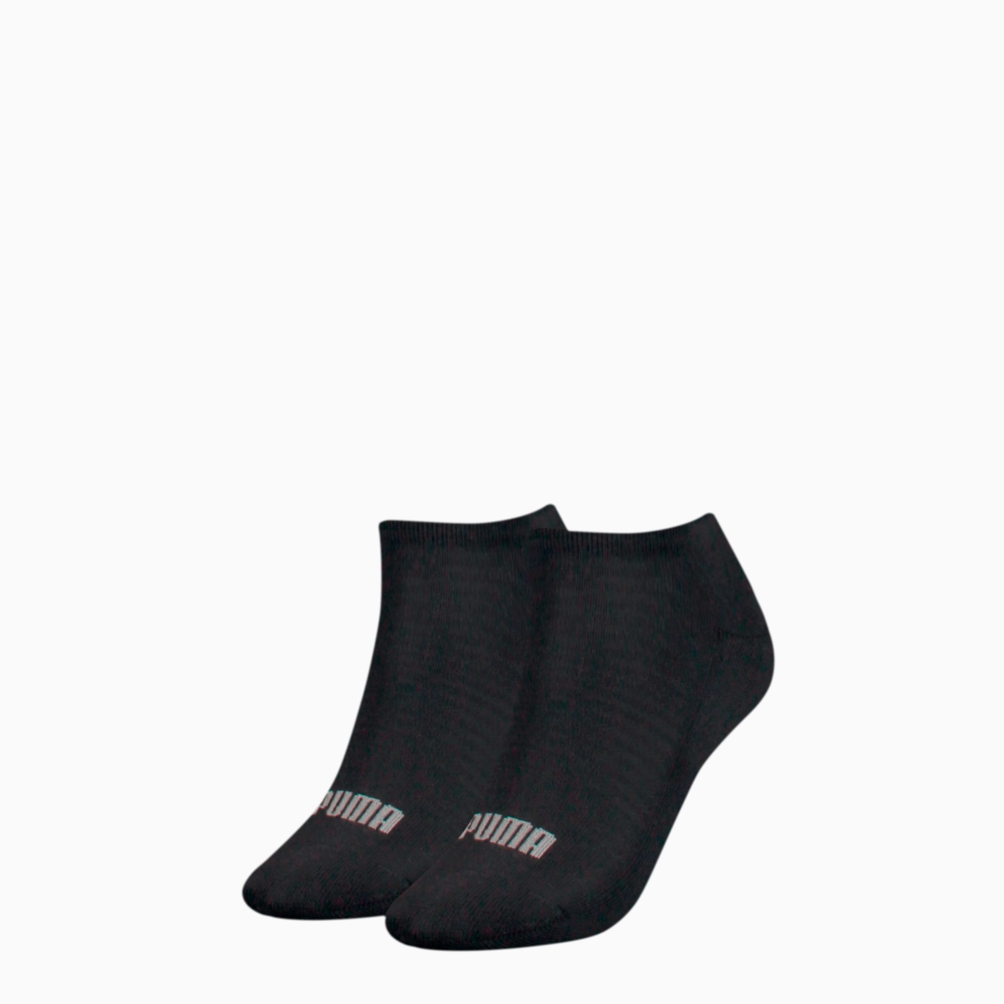 PUMA Lot de 2 paires de chaussettes pour baskets femme, Noir, Taille 35-38, Vêtements