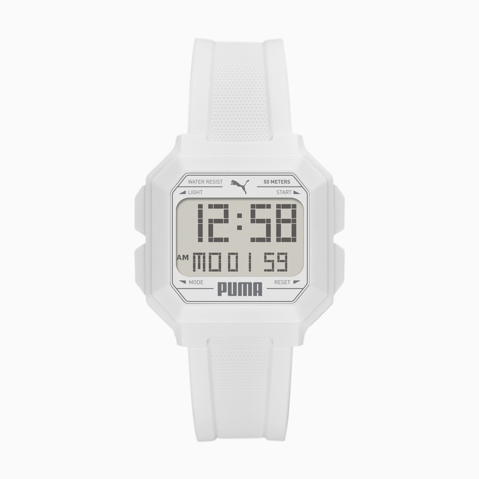 REMIX Unisex Digital Watch voor Heren, Wit | PUMA