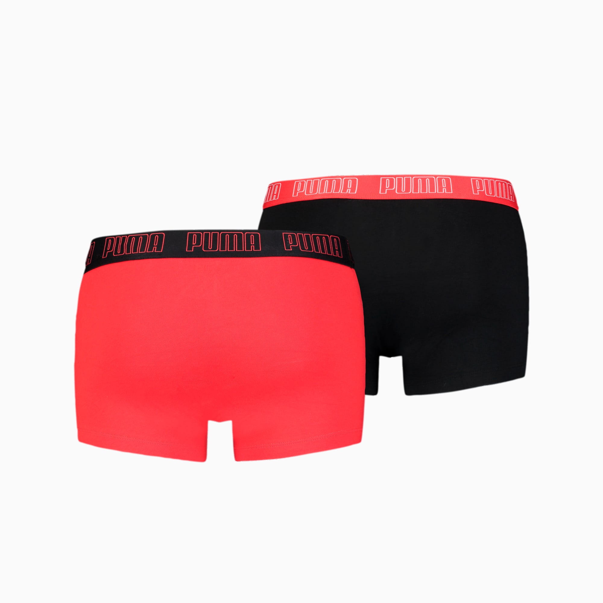 PUMA Basic Men's Trunks 2 Pack, Red/Black, Size M, Clothing
