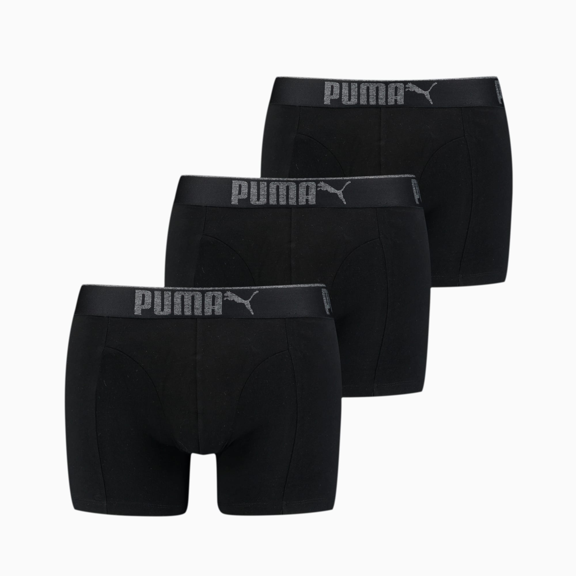 PUMA Lot de 3 boxers en coton suédé Premium homme, Noir, Taille XXL, Vêtements