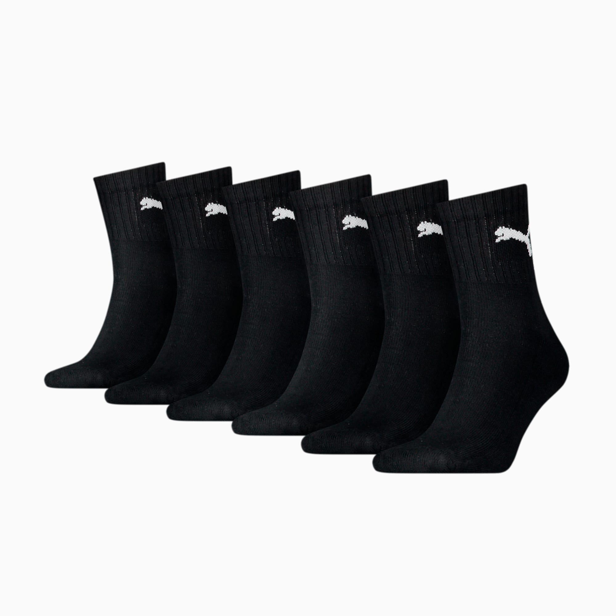PUMA uniseks korte gestreepte sokken, Zwart