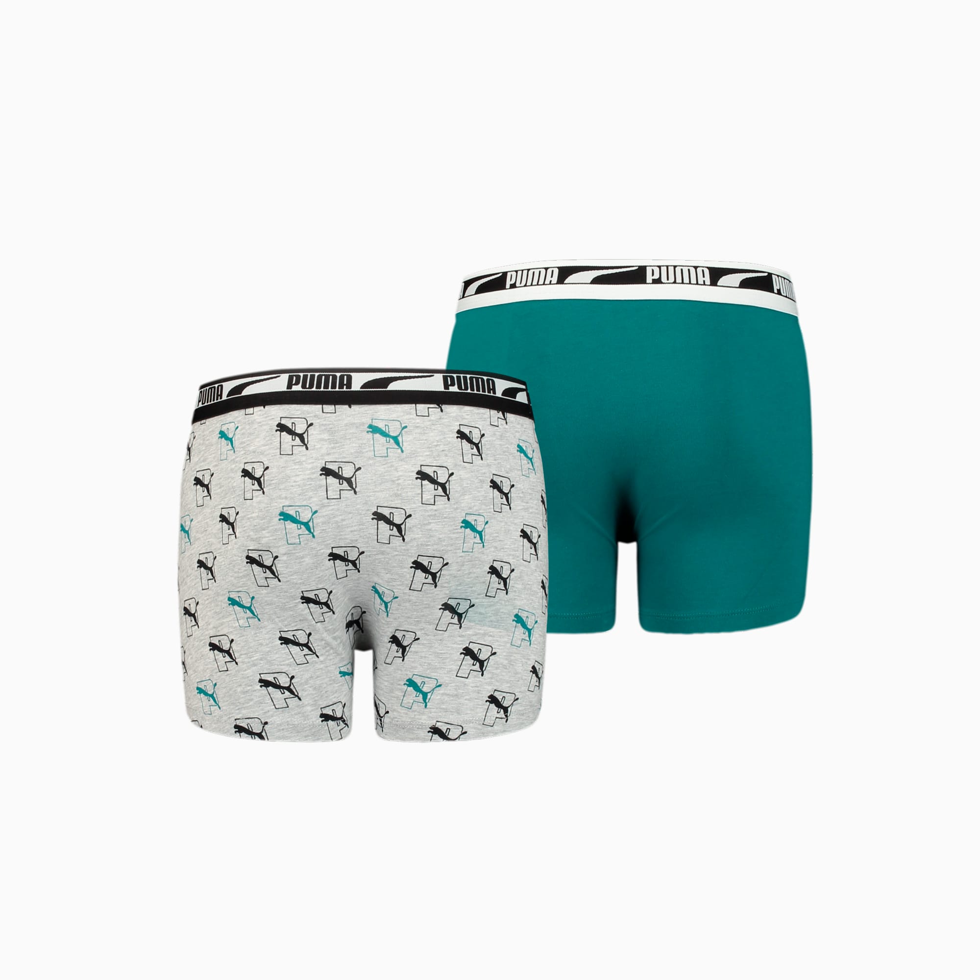 PUMA jongens everyday 2P boxers logo & initial groen & grijs - 158/164