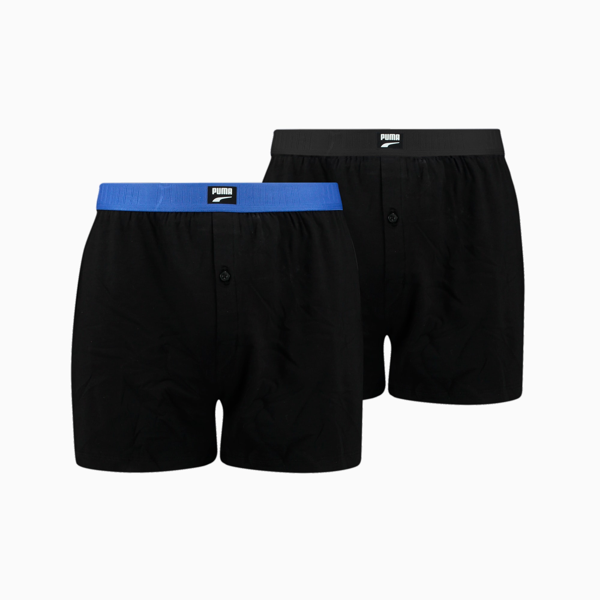 PUMA Ruimvallende Boxershorts, Blauw/Zwart