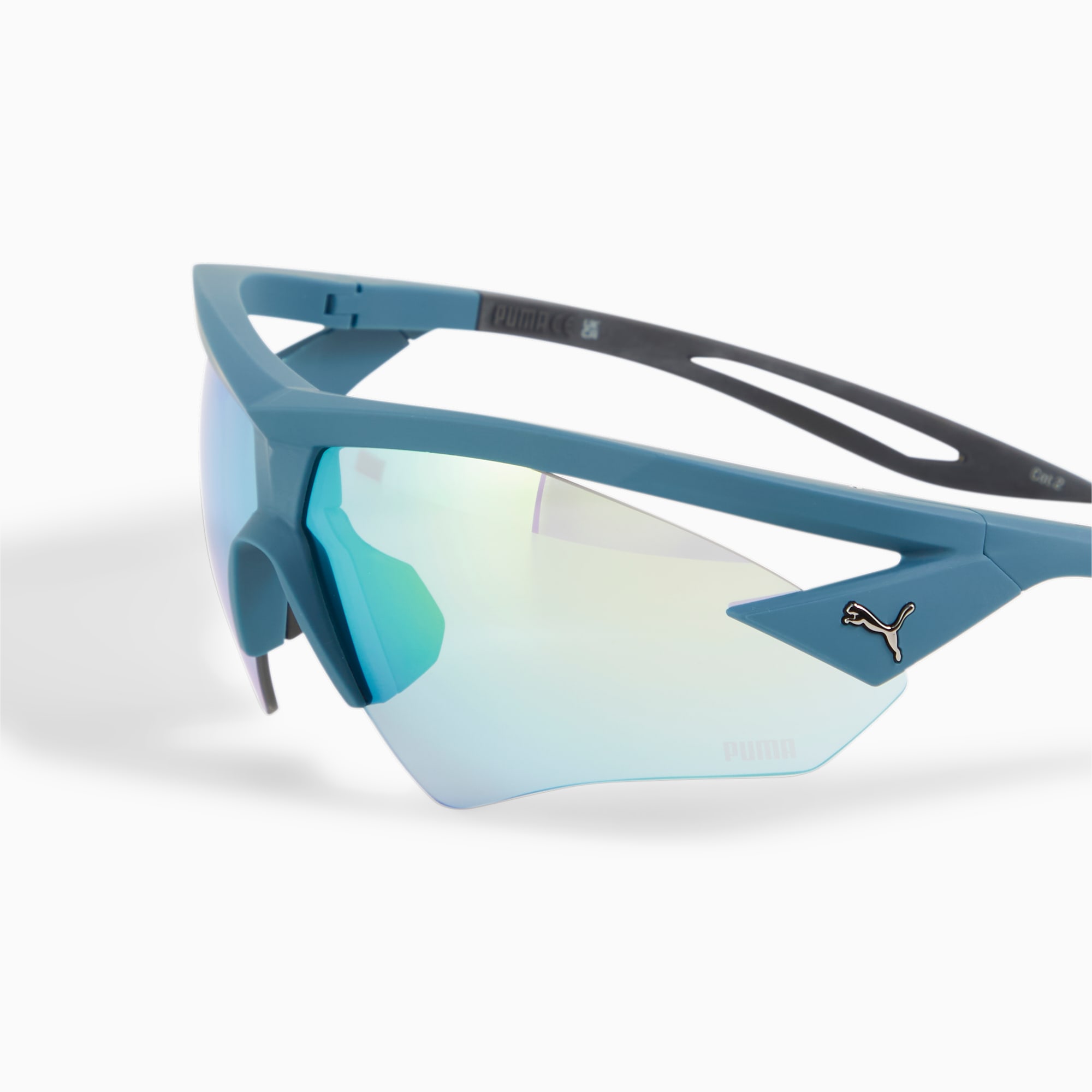PUMA Performance Running-Sonnenbrille, Blau/Grün