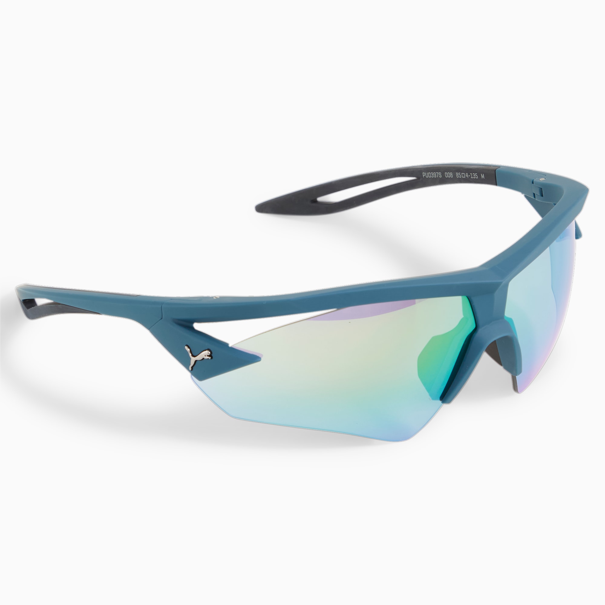 PUMA Performance Running-Sonnenbrille, Blau/Grün