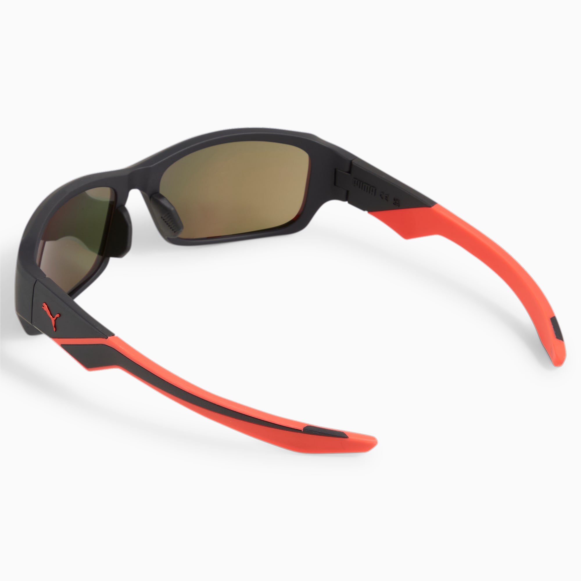 PUMA Sportliche Lifestyle-Sonnenbrille, Schwarz/Rot