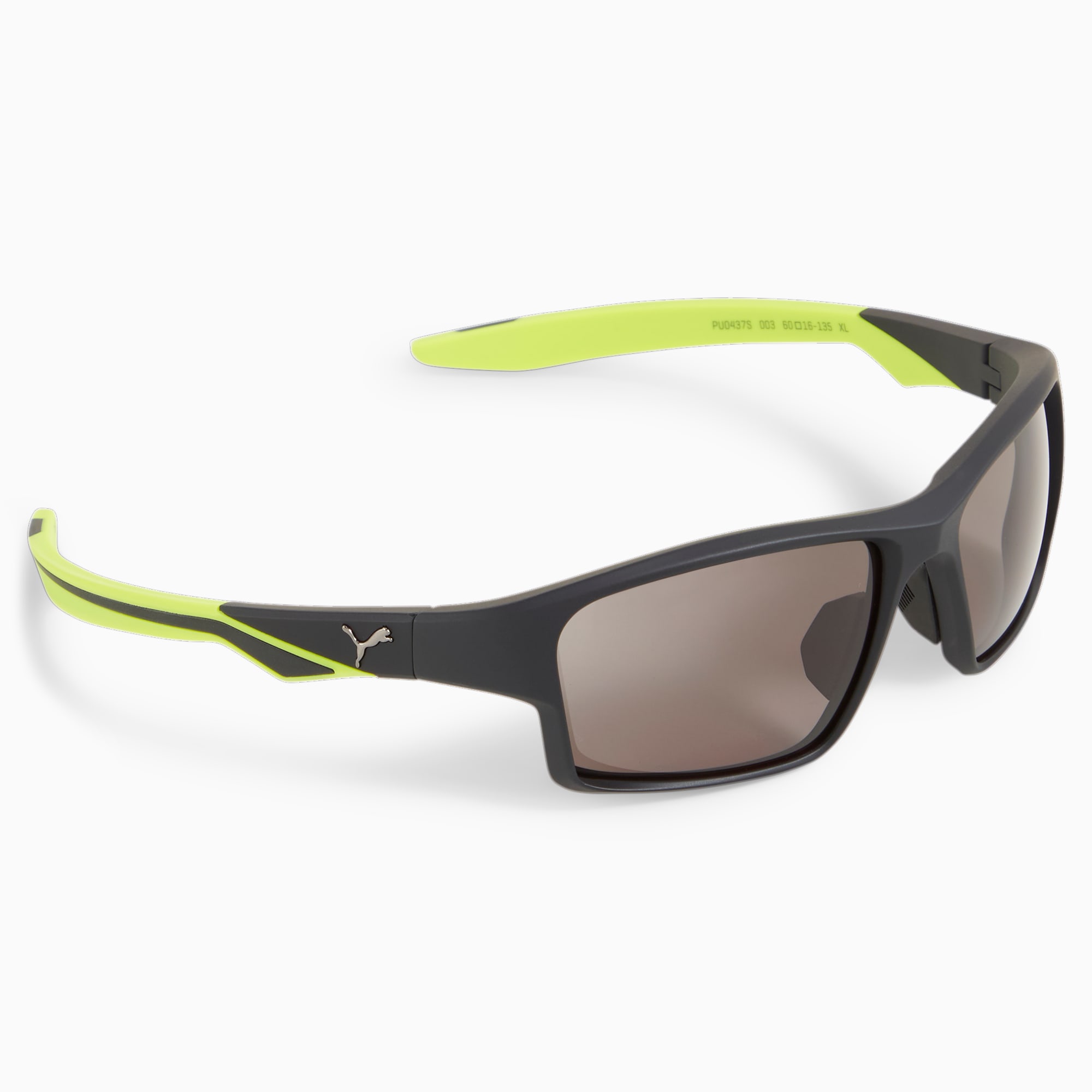 PUMA Sportliche Lifestyle-Sonnenbrille, Schwarz/Silber