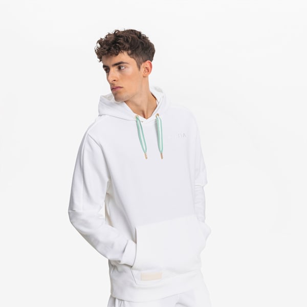 PUMA Sweat à capuche Tear Drop Basketball pour Homme, Blanc, Taille S