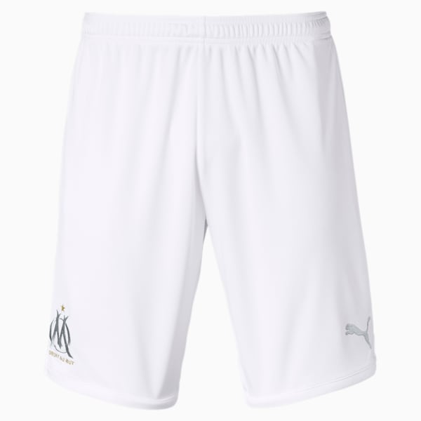 PUMA Short Olympique de Marseille Replica pour Homme, Blanc/Gris, Taille XL