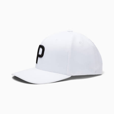 P Snapback Men's Golf Cap, Bright White, small