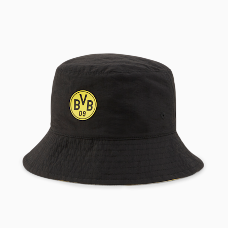 BVB Iconic Football Bucket Hat, Puma Black-Cyber Yellow, small