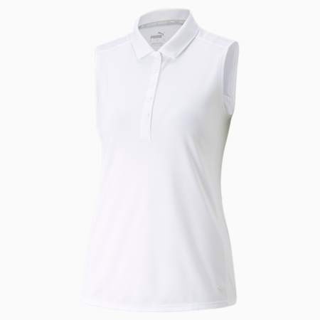 Gamer Sleeveless Women's Golf Polo Shirt, Bright White, small