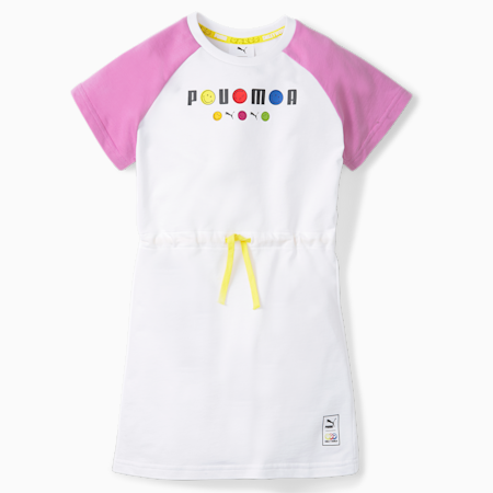 PUMA x SMILEYWORLD Kids' Tee Dress, Puma White, small