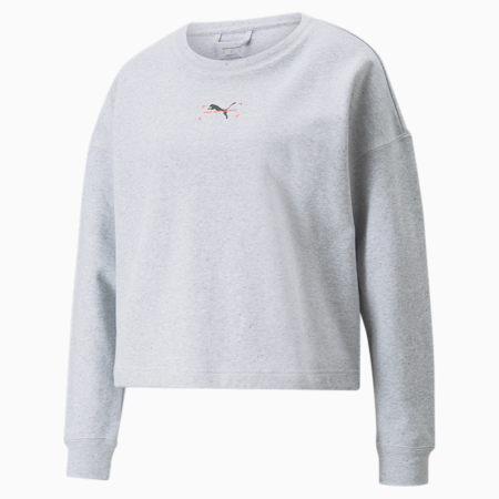 RE:Collection Relaxed Crew Neck Women's Sweatshirt, Light Gray Heather, small
