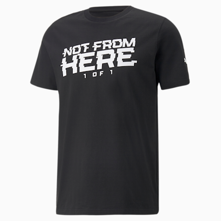 Not From Here basketbal-T-shirt voor heren, Puma Black, small