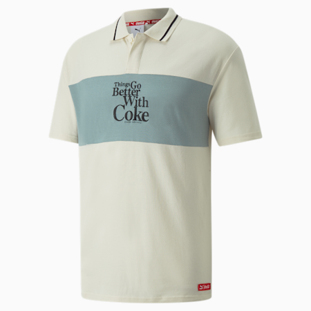 PUMA x COCA-COLA Polo Shirt Men, Ivory Glow, small
