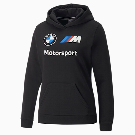 Felpa con cappuccio BMW M Motorsport Essentials Logo da donna, Puma Black, small