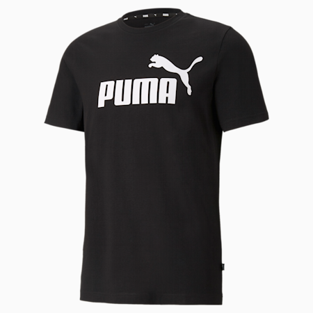 T-shirt con logo Essentials uomo, Puma Black, small