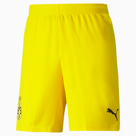 BVB Replica Men's Football Shorts, Cyber Yellow-Puma Black, small